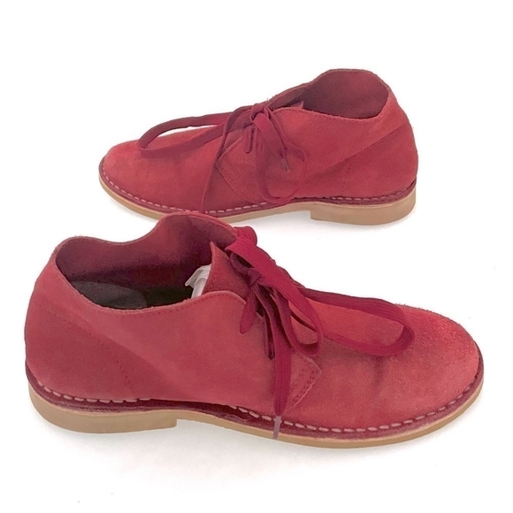 SELECTED Portugal Unisex Suede Leather Lace-Up Ankle Boots Red Size 40 - Picture 8 of 8